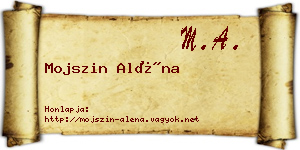 Mojszin Aléna névjegykártya
